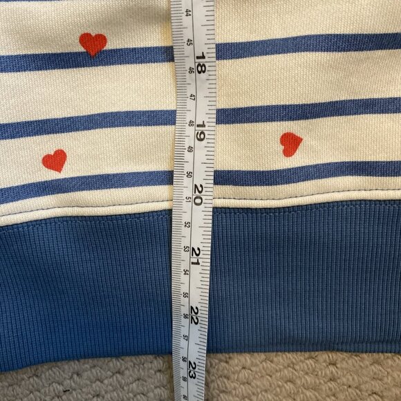 Pact 100% Organic Cotton Scattered Hearts Fleece Lined Crewneck Sweatshirt Small - Picture 6 of 6